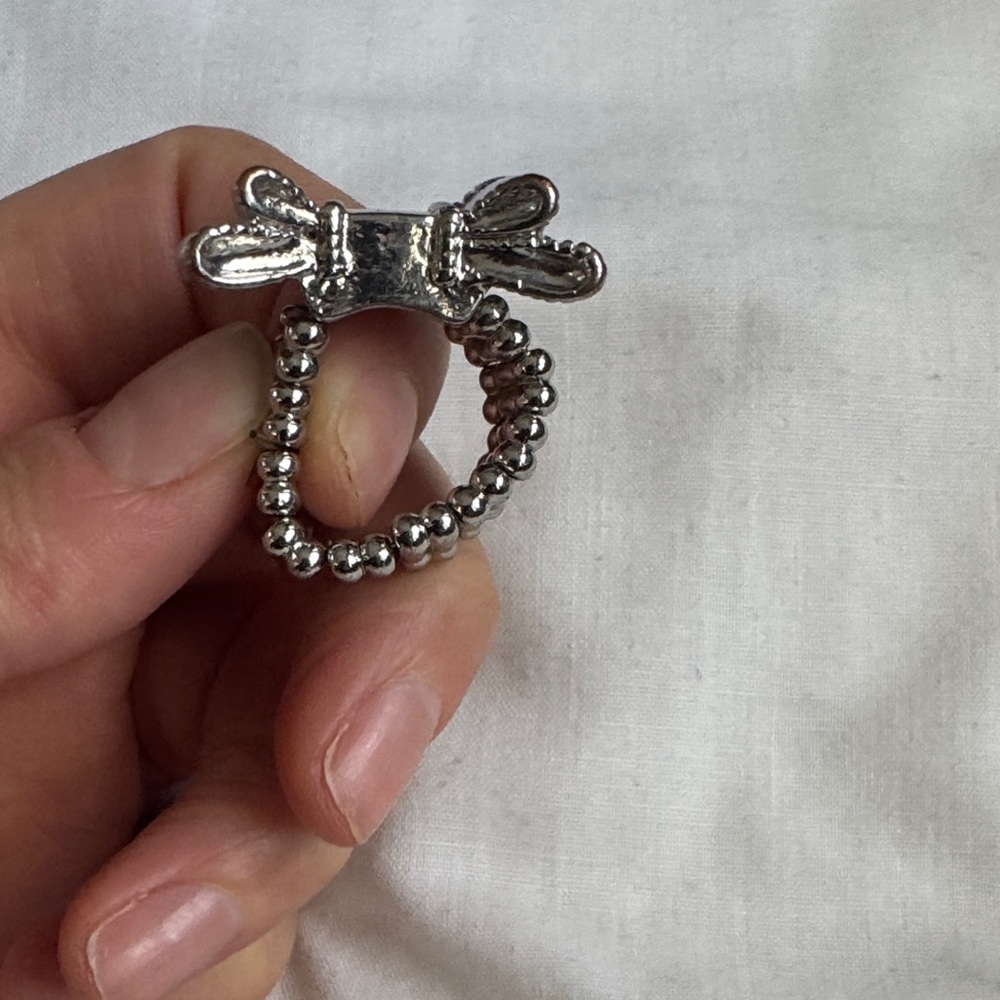 Silver Bow Statement Ring - Picture 7 of 9
